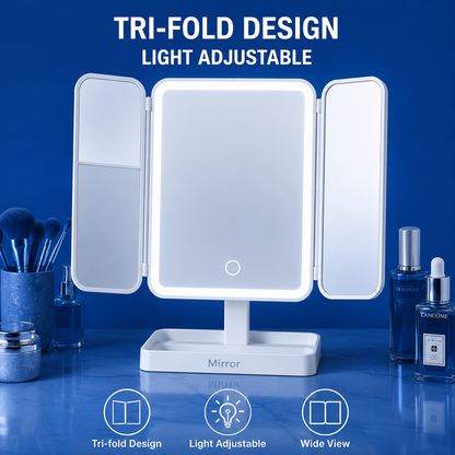 Beamy® triofold make-up mirror